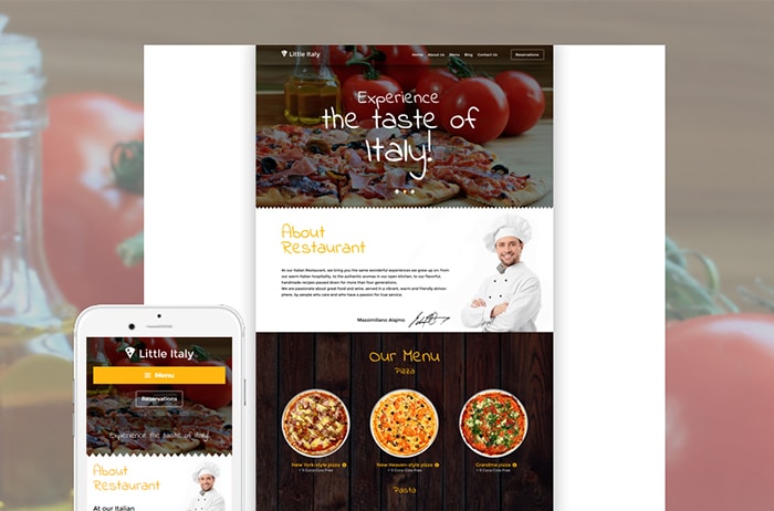  Italian Restaurant WordPress Template 