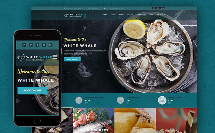  White Whale - Seafood Restaurant WordPress Theme 