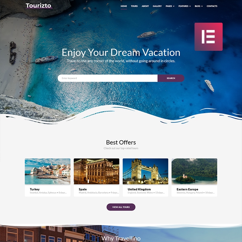 tourizto wordpress theme