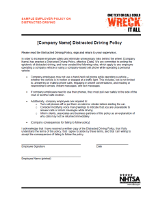 distracted driving sample policy